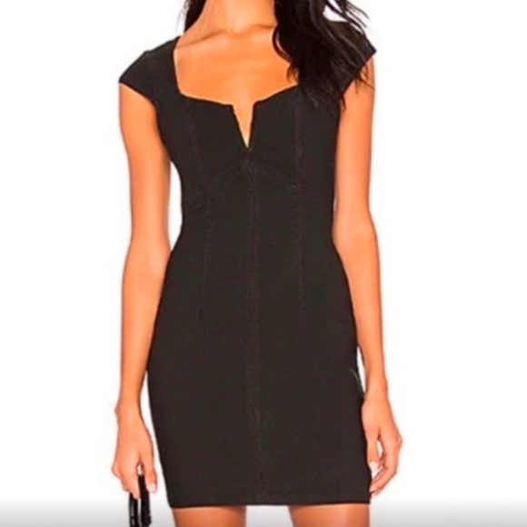Free People Dresses & Skirts - Free People mini DRESS Lia Denim Bodycon faded black Stretch BOHO Western sexy M